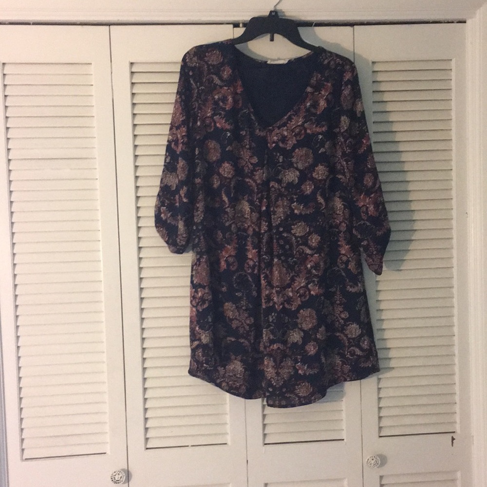 patterned navy dress